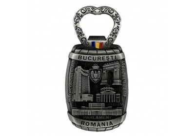 Magnet metalic București România (deschizător de sticle) argintiu